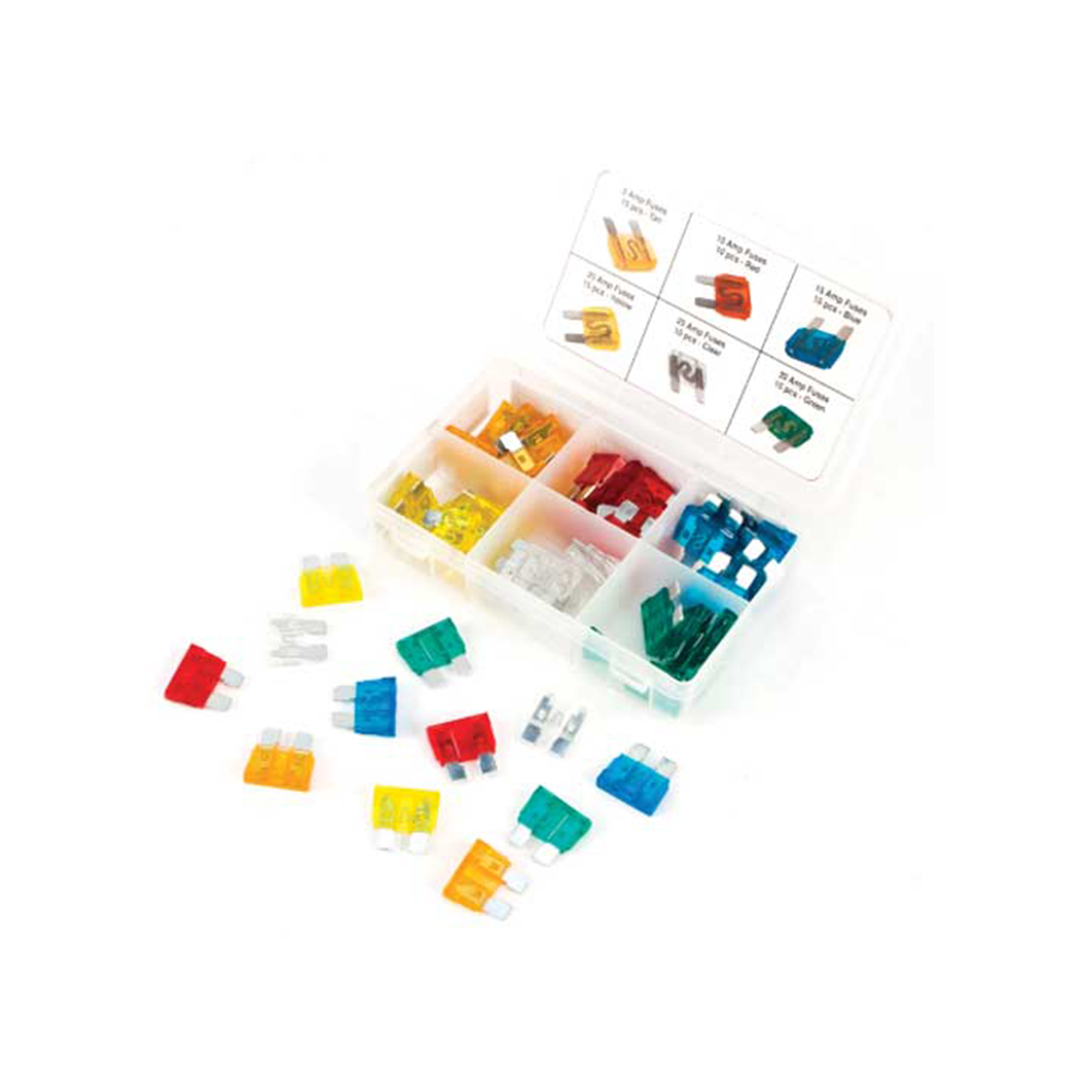 Performance Tool 60-Piece Standard Fuse Assortment — 5A to 30A, Model# PRTW5373